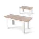 Modernus išskleidžiamas valgomojo stalas (Balta)