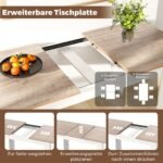 Modernus išskleidžiamas valgomojo stalas (Balta) – Paveikslėlis 3