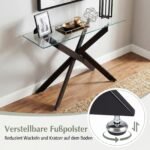 Modernus konsolinis staliukas su grūdinto stiklo stalviršiu (Juoda) – Paveikslėlis 4