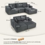 Modulinė L formos sofa-lova su giliomis sėdynėmis – Paveikslėlis 3
