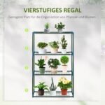 Modulinis plieninis dvieju daliu augalu lentynu rinkinys kiekviena su 4 lentynomis 5