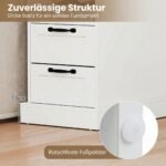 Naktiniai staliukai su stalčiais ir integruota įkrovimo stotele (2 vnt.) (Balta) – Paveikslėlis 4