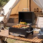 Nešiojama anglių kepsninė su dviejų pakopų anglių padėklu ir termometru – Paveikslėlis 9