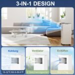 Nešiojamas 3-in-1 oro kondicionierius su LED ekranu ir laikmačiu