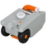 Nuotekų bakas su ratukais ir apsauga nuo taškymosi 22 l