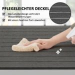 Oro sąlygoms atsparus lauko stalas 120x70 cm su medžio imitacijos stalviršiu – Paveikslėlis 6