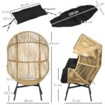 PE ratano lauko krėslas su 14 cm sėdynės pagalve ir 8 cm galvos atrama – Paveikslėlis 3