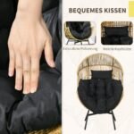 PE ratano lauko krėslas su 14 cm sėdynės pagalve ir 8 cm galvos atrama – Paveikslėlis 5
