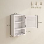 Pakabinama vonios spintelė su vienomis durelėmis ir reguliuojamomis lentynomis – Paveikslėlis 3