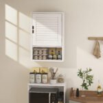 Pakabinama vonios spintelė su vienomis durelėmis ir reguliuojamomis lentynomis – Paveikslėlis 9