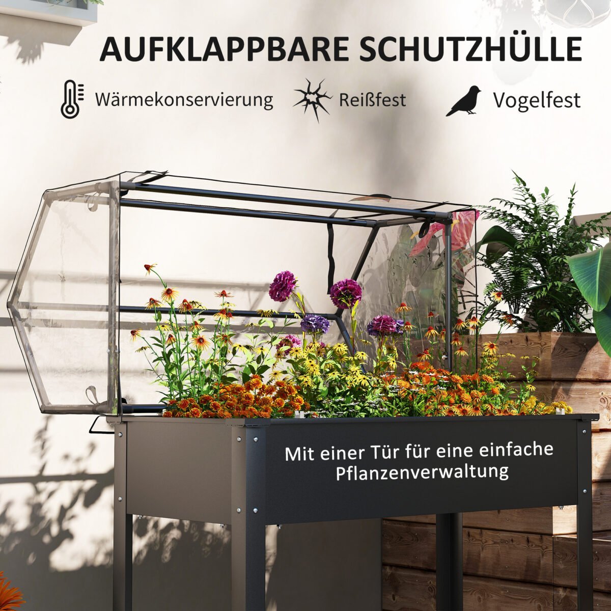 Pakelta lysvė su šiltnamio dangčiu ir drenažo angomis – Paveikslėlis 4