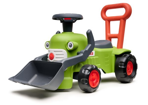 Paspiriamas traktoriukas su priekaba ir kaušu