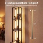 Pastatoma lempa su šoniniu staliuku ir reguliuojamu LED apšvietimu (Juoda) – Paveikslėlis 3