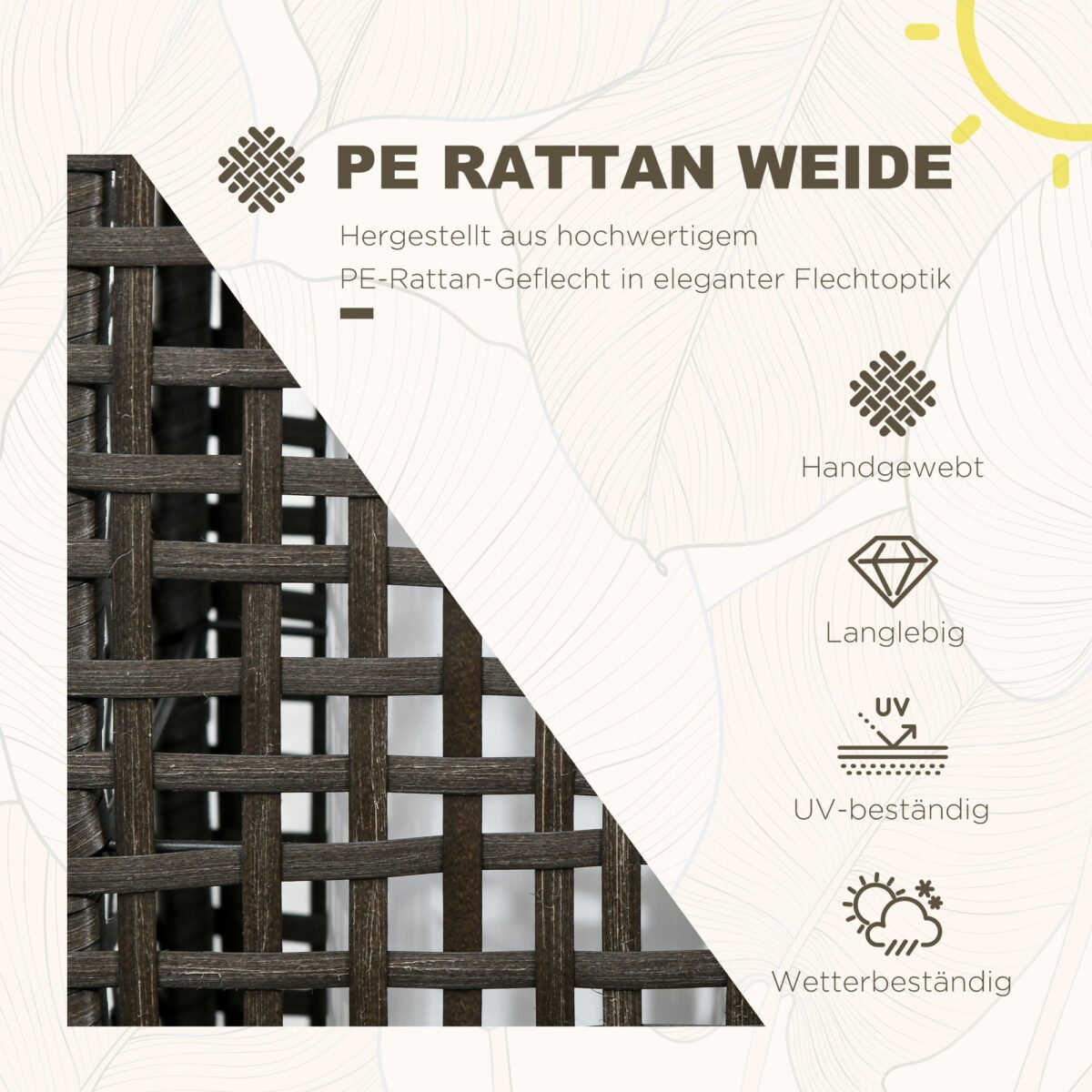 Pastatomas rotango saulės šviestuvas su automatiniu įsijungimu – Paveikslėlis 4