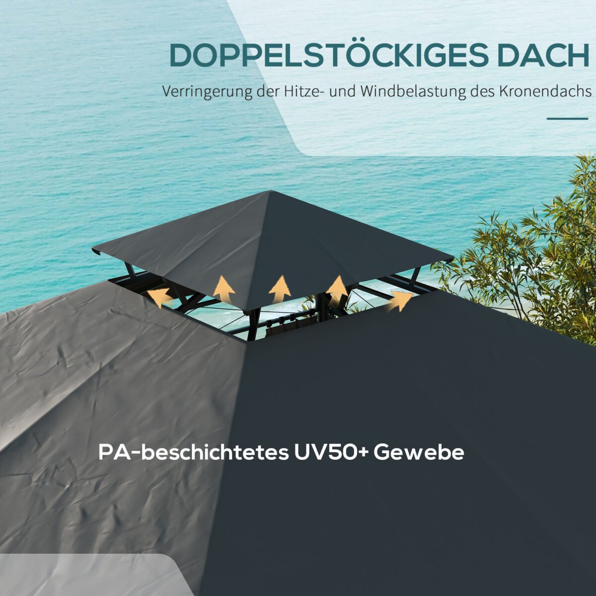 Paviljonas su ventiliuojamu stogu ir užuolaidomis, 3x3 m – Paveikslėlis 4