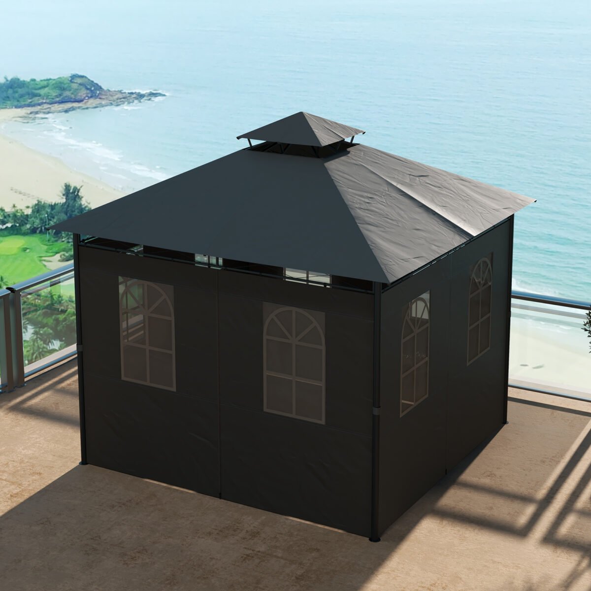 Paviljonas su ventiliuojamu stogu ir užuolaidomis, 3x3 m – Paveikslėlis 7