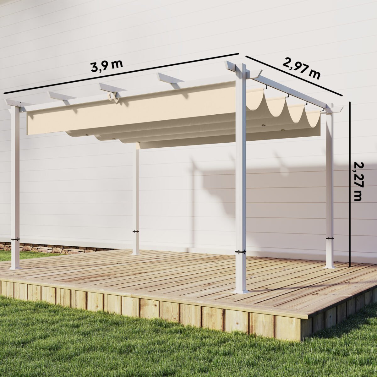 Pergola 3 x 4 m su stumdomu stogu ir UV30+ apsauga – Paveikslėlis 3