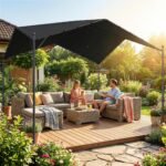 Pergola 3x3m su nuožulniu stogu atspari oro sąlygoms – Paveikslėlis 2