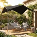 Pergola 3x3m su nuožulniu stogu atspari oro sąlygoms – Paveikslėlis 8