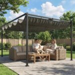 Pergola su įtraukiamu stogu ir 2 privatumo sienelėmis – Paveikslėlis 2