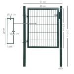 Plieniniai sodo varteliai su spyna ir raktais 97 x 150 cm – Paveikslėlis 3