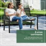 Plieninis dvivietis sodo suoliukas su gėlių raštu – Paveikslėlis 5