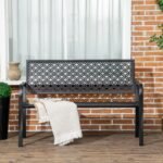 Plieninis dvivietis sodo suoliukas su gėlių raštu – Paveikslėlis 6