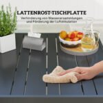 Plieninis sodo stalas 152x90 cm, atsparus oro sąlygoms, su skėčio anga – Paveikslėlis 6