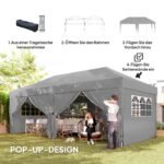Pop-up paviljonas 6x3 m su nuimamomis šoninėmis sienelėmis ir UV apsauga – Paveikslėlis 4