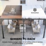 Prie sienos tvirtinama terasos stoginė 4x3 m su nuolaidžiu polikarbonato stogu – Paveikslėlis 5