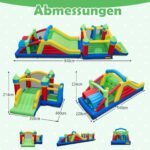 Pripučiama žaidimų pilis su didele čiuožykla ir šokinėjimo zona (Daugiaspalvė) – Paveikslėlis 2