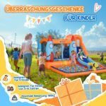 Pripučiama žaidimų pilis su pūstuvu, čiuožykla ir baseinu 350x250x185 cm