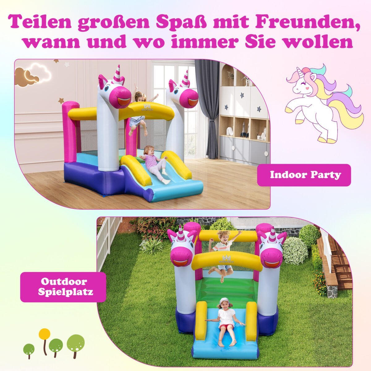 Pripučiama pilis su čiuožykla ir šokinėjimo zona (Daugiaspalvė) – Paveikslėlis 4