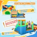 Pripučiama universali vaikų žaidimų aikštelė su vandens čiuožykla ir laipiojimo sienele