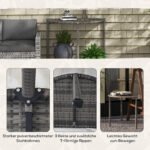 Pusapvalis balkoninis stalas iš poliratano ir metalo – Paveikslėlis 6