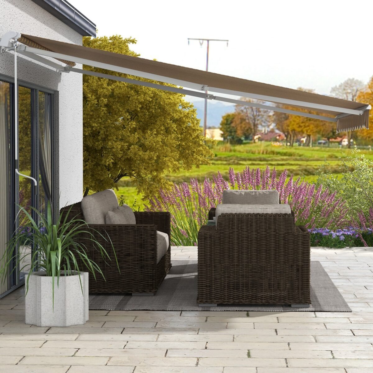 Rankinio valdymo markizė su reguliuojamu pasvirimo kampu, 3,5 x 2,5 m – Paveikslėlis 9