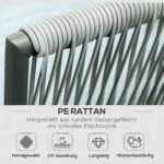 Rataninis 4 vietų lauko baldų komplektas su aliuminio rėmu – Paveikslėlis 4