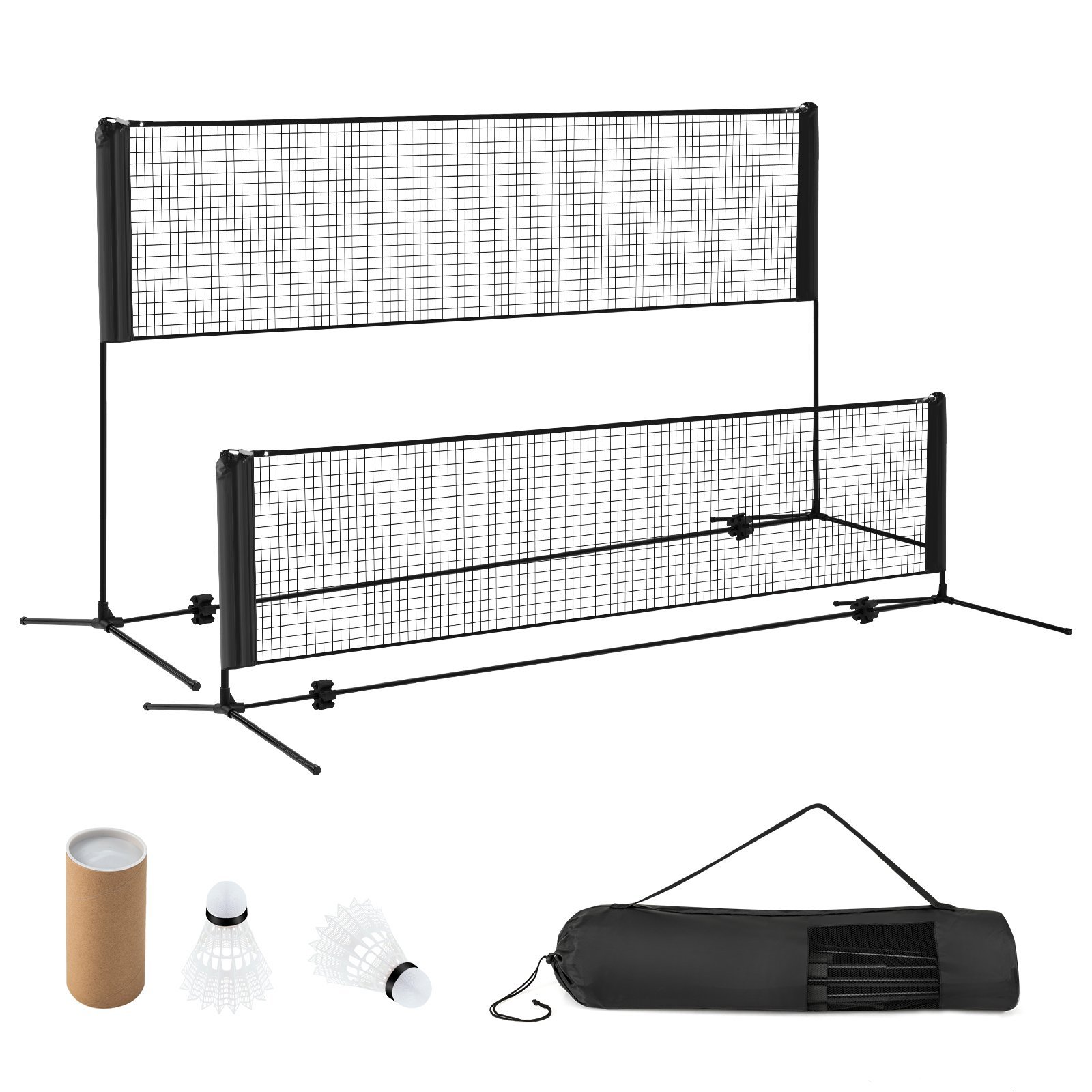 Reguliuojamas badmintono tinklas su stovu skirtas lauko naudojimui (Juoda)