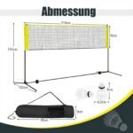 Reguliuojamo aukščio badmintono tinklas su stovu ir transportavimo krepšiu (Geltona) – Paveikslėlis 2