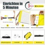 Reguliuojamo aukščio badmintono tinklas su stovu ir transportavimo krepšiu (Geltona) – Paveikslėlis 5