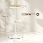 Reguliuojamo aukščio ir 360° pasukamos baro kėdės su plieniniu rėmu 2 vnt. komplektas – Paveikslėlis 3