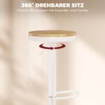 Reguliuojamo aukščio ir 360° pasukamos baro kėdės su plieniniu rėmu 2 vnt. komplektas – Paveikslėlis 5
