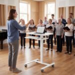 Reguliuojamo aukščio mobilus sėdimas-stovimas stalas – Paveikslėlis 8