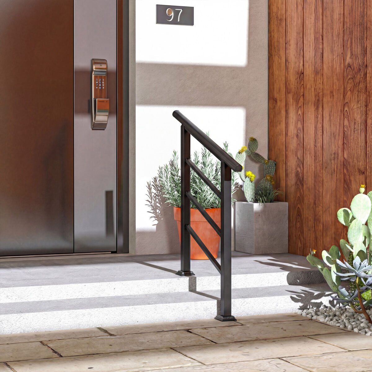 Reguliuojamo kampo laiptų turėklas 1-3 laipteliams – Paveikslėlis 8