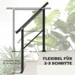 Reguliuojamo kampo laiptų turėklas 2-3 laipteliams vidaus ir lauko – Paveikslėlis 4