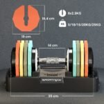 Reguliuojamo svorio hantelis 5-25 kg – taupantis vietą – Paveikslėlis 3