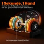 Reguliuojamo svorio hantelis 5-25 kg – taupantis vietą – Paveikslėlis 5