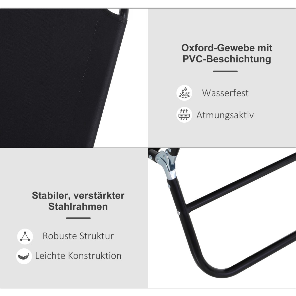 Saulės gultas su 5 reguliuojamų padėčių atlošu ir greitai džiūstančiu audiniu – Paveikslėlis 5