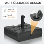 Saulės skėčio stovas, užpildomas iki 40 kg, su rankena – Paveikslėlis 5