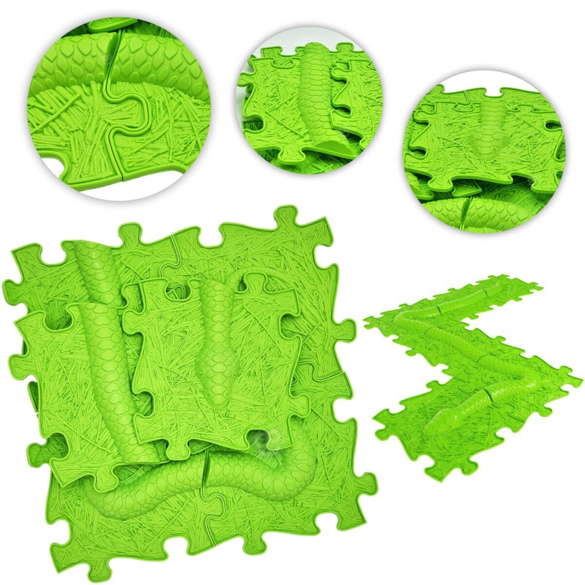 Sensorinis ortopedinis kilimėlis-dėlionė gyvatė 6 dalių – Paveikslėlis 4